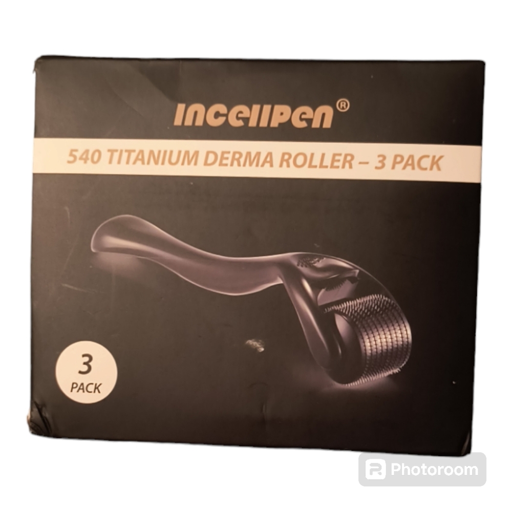 Beard Derma Roller Hair Regrowth & Skin Rejuvena 540 Titanium Micro 3 Pac